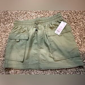 Green Utility Skirt with Pockets